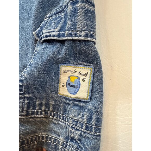 Vintage Winnie The Pooh Denim Overalls Shorts Size18W/20W Embroidered (FF154) - Picture 7 of 12